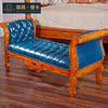 Indonesia Teak villa Luxurious furniture Deluxe type high-grade Chairs &amp; Stools European style All solid wood Bed end stool Shoe changing stool