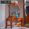 Indonesia Teak villa Luxurious furniture European style solid wood luxury Entrance station a living room Entrance Mirror cabinet combination suit