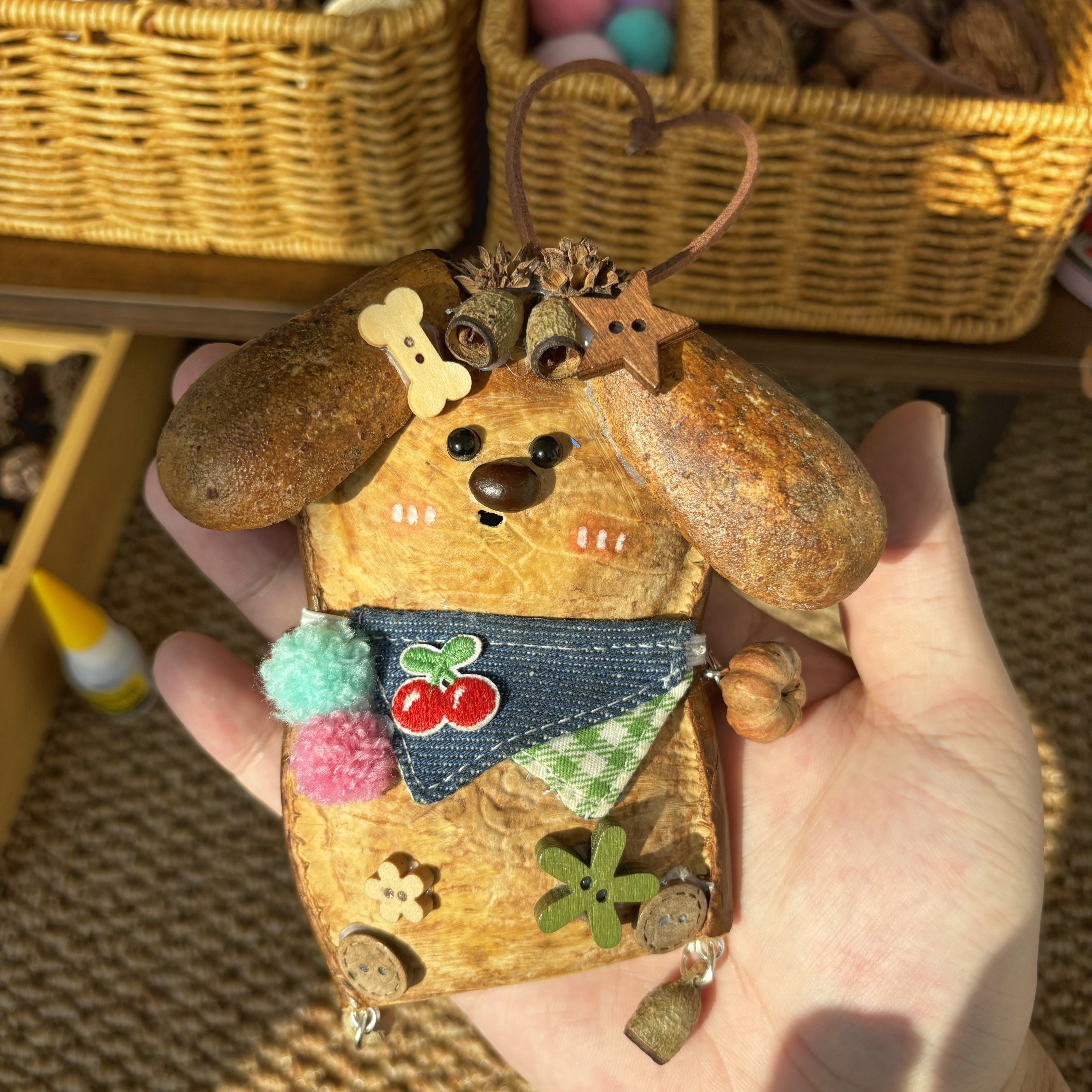 榼藤豆荚原创设计可爱平安豆手工挂件钥匙扣包包挂饰送女朋友闺蜜