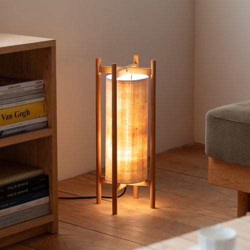 木墨生活 柔光灯 日式落地灯手工实木灯具客厅卧室氛围灯现代简约