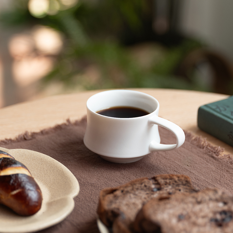 木墨生活 素白咖啡杯 德化白瓷 陶瓷杯 大容量水杯纯白简约杯子