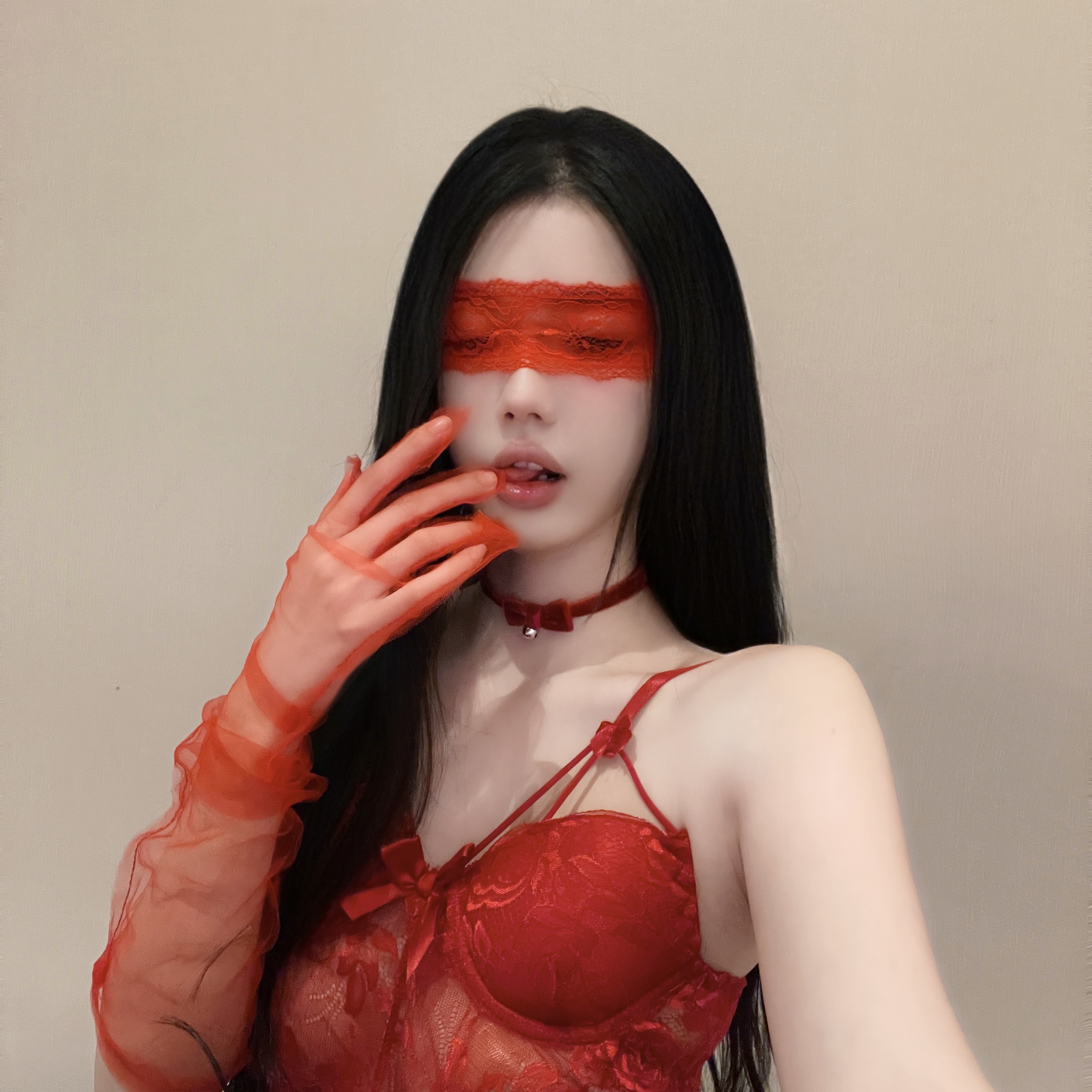 纯欲蕾丝眼罩禁欲系情调遮光蒙眼面纱丝带蕾丝眼罩猫女兔女郎发箍