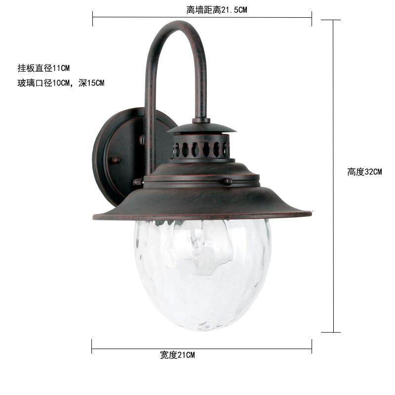 门防水led美式户外壁灯前灯玻璃罩别墅花园露台外墙灯阳台庭院