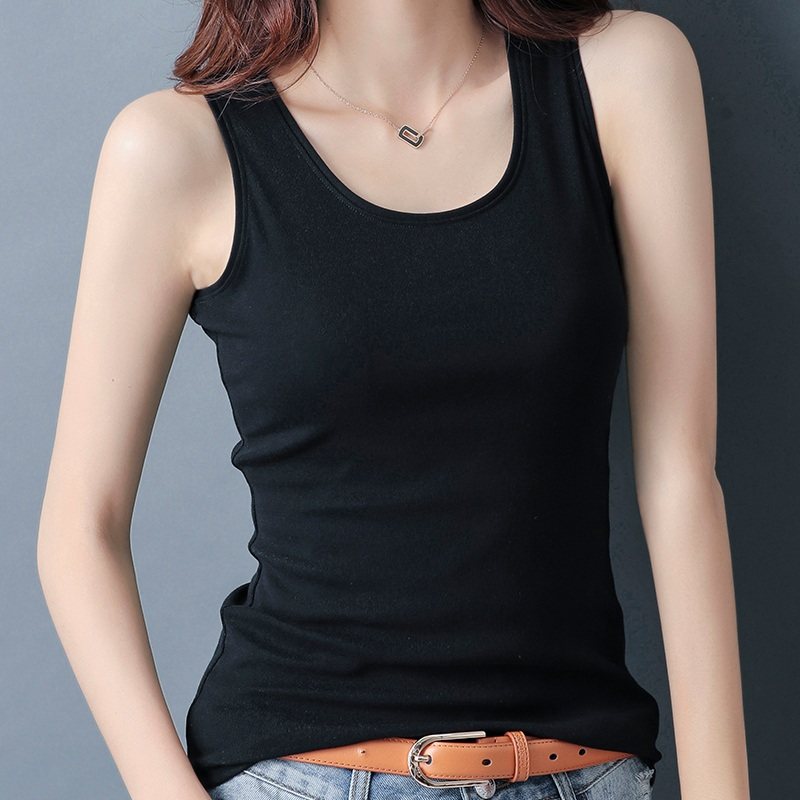 无袖上衣新款性感外穿小吊带背心女夏季韩版显瘦黑白棉百搭打底衫