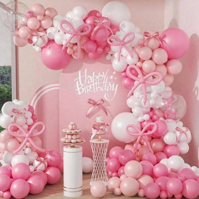 新款粉色芭比气球套餐拱门套装开业婚庆婚礼婚房布置装饰生日派对