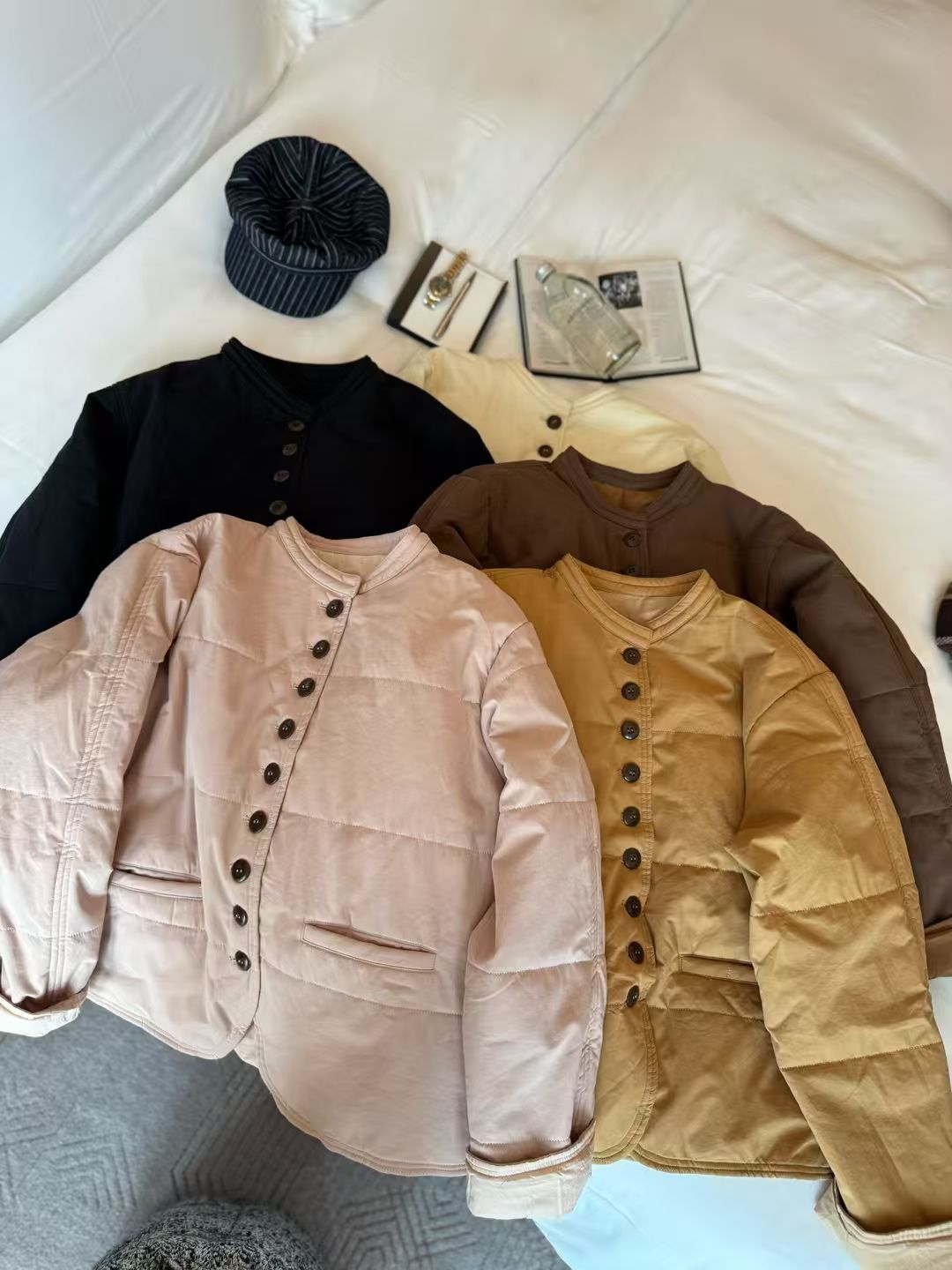 2025秋季新款韩版单排扣棉服外套