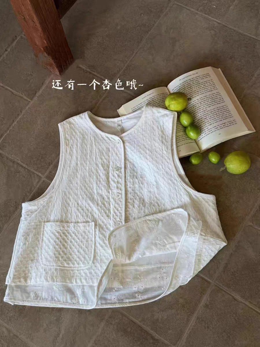 2026春季新款日系文艺复古宽松显瘦百搭刺绣棉麻马甲女