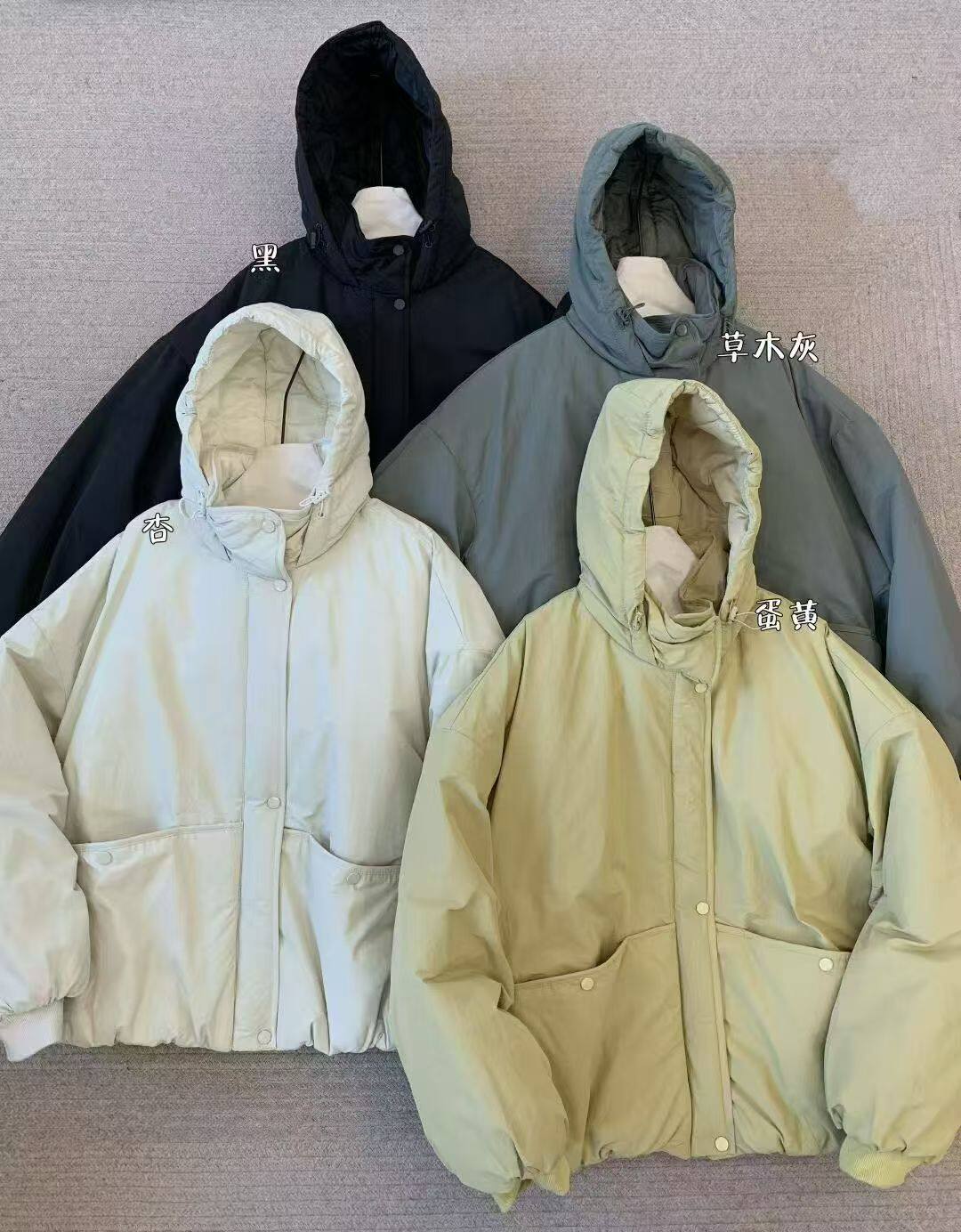 2025冬季新款韩版连帽抽绳设计百搭连帽棉服外套