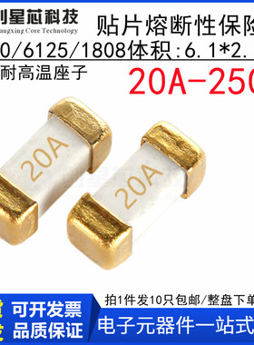 20A/30A 250V 贴片慢熔断保险丝 1808/6125/2410-T2000 6.1x2.5mm