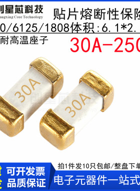 30A 250V 贴片慢熔断保险丝1808/6125/2410-T3000 250V 6.1x2.5