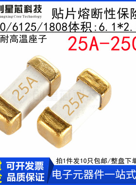 25A 250V 贴片慢熔断保险丝  1808/6125/2410-T2500 250V 6.1x2.5