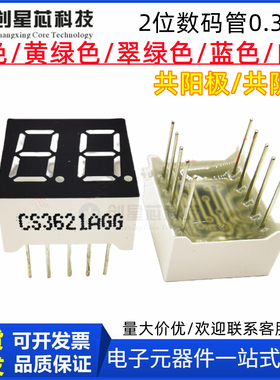 两位0.36英寸共阴共阳数码管CS3621AH二位LED数码屏 CS3261BH红白