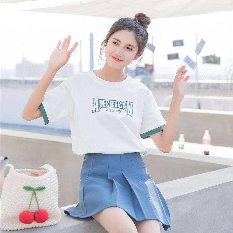 °×É«¶ÌÐätÐôÅ®×°2018пÏÄװѧÉú¿íËɺ«°æulzzang°Ù´îÌåÐôÉÏÒÂ