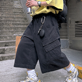 休闲裤 Aurocean 重磅纯棉廓形宽松大版 短裤 水洗做旧双口袋工装