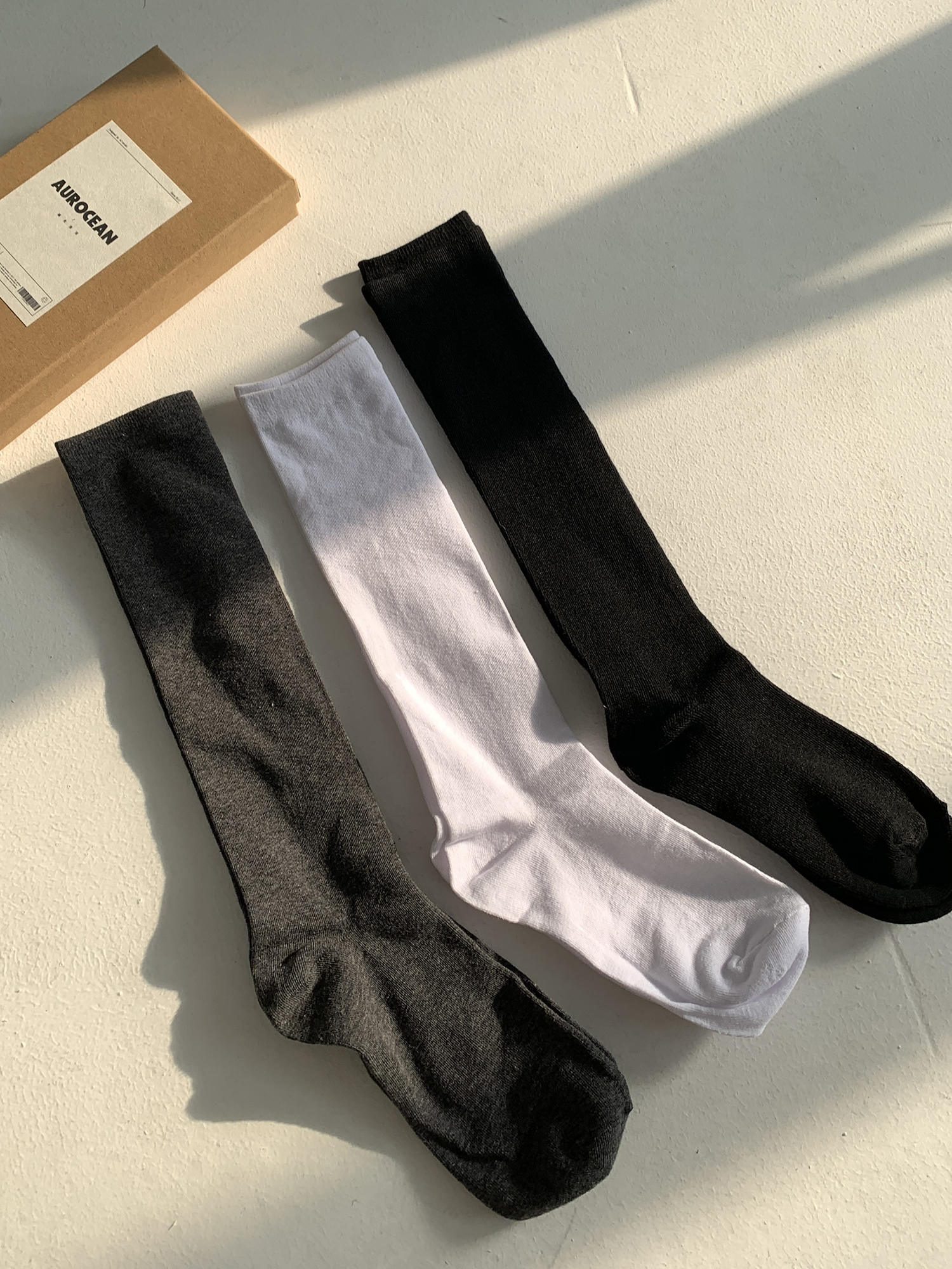 Aurocean吸汗透气男女棉袜中筒