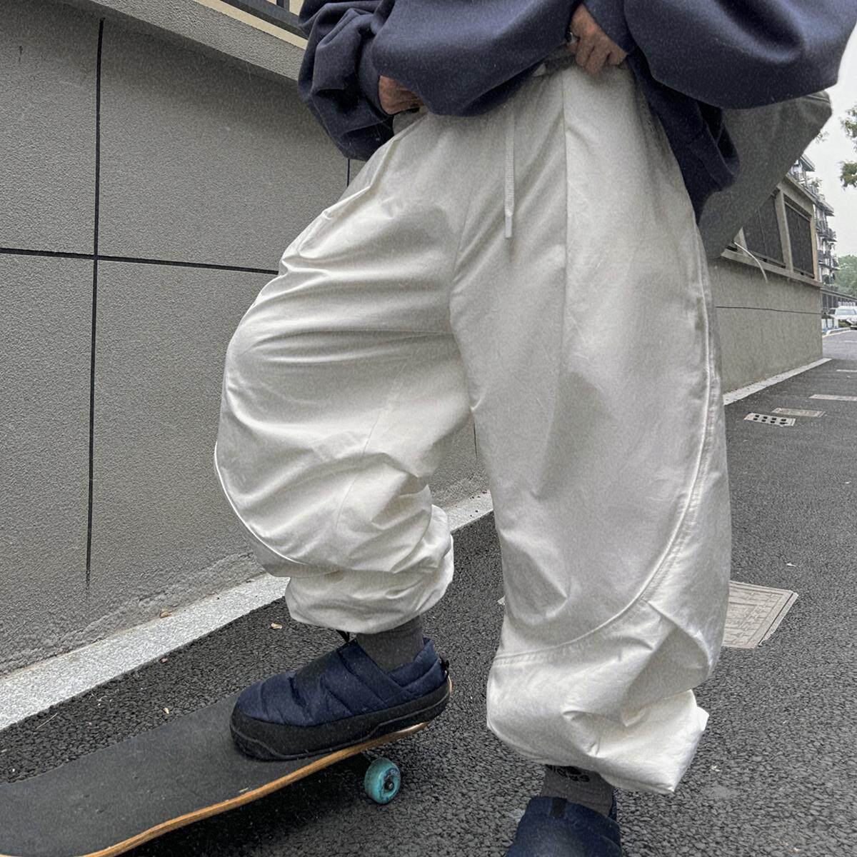 Aurocean 厚绒滑雪卫裤 轻盈速干防风面料宽松弯刀大版白色棉裤,男装,棉裤,淘宝优惠券,粉丝福利购,淘宝优惠卷