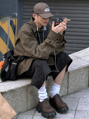 Aurocean长袖格子衬衫