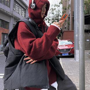 Aurocean 叠穿小能手黑色无领棉马甲 加厚充棉保暖防风棉服外套