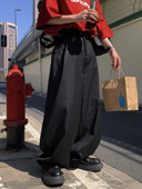 黑色西装 宽松廓形收腰堆堆裤 长裤 Aurocean 四季 大版 立体剪裁西裤