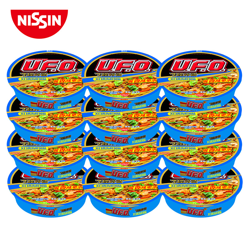 日清ufo飞碟炒面虾仁炒面风味 116g 碗装泡面方便面 12盒 整箱装