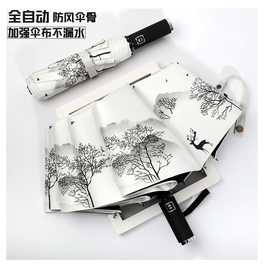 晴雨两用古风全自动雨伞