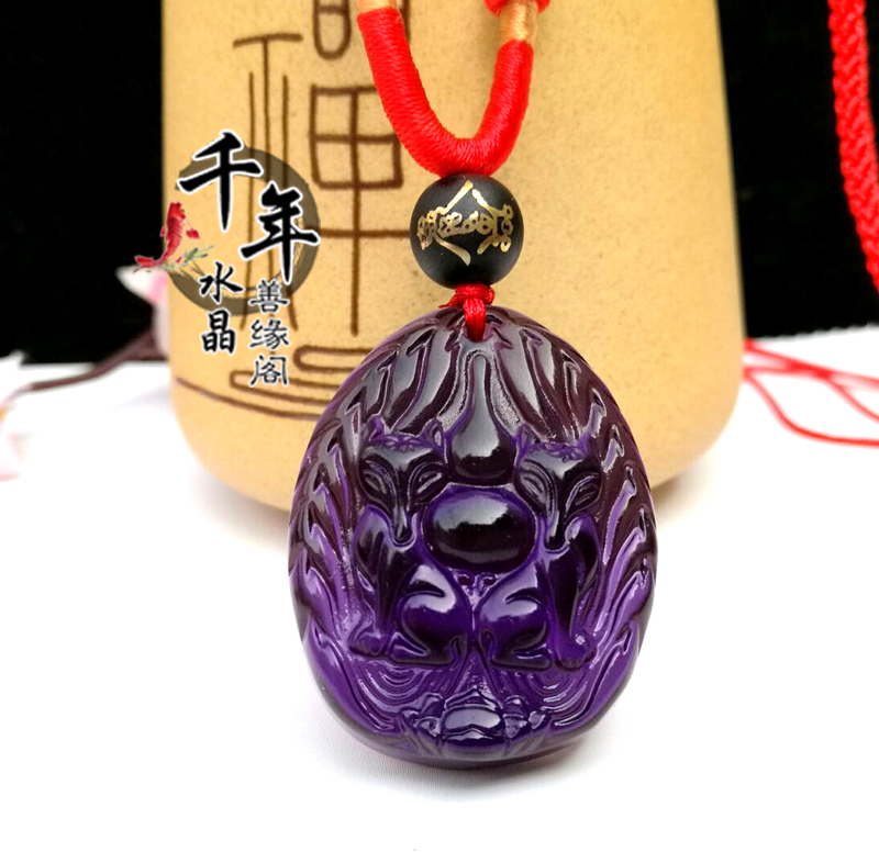 易明居紫水晶水晶小狐狸狐狸吊坠
