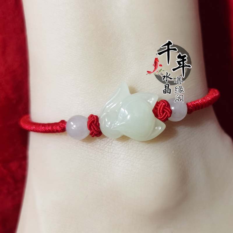 和田玉狐狸增缘旺桃花