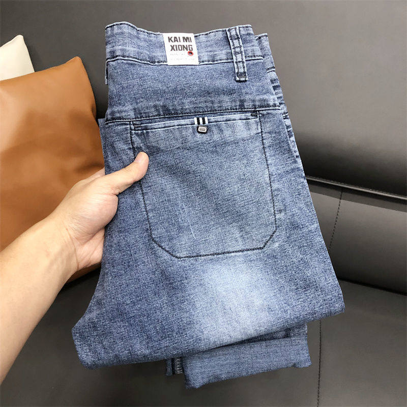신탕 남녀공용청바지 여름슬림핏 미니팬츠 신축성있음 심플 한국버전 트렌디브랜드 다재다능함 커플룩 긴바지 트렌디함