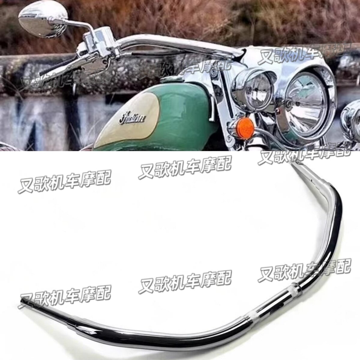 适用于印第安改装1.5英寸沙滩车把定制复古黑马酋长改装水牛把