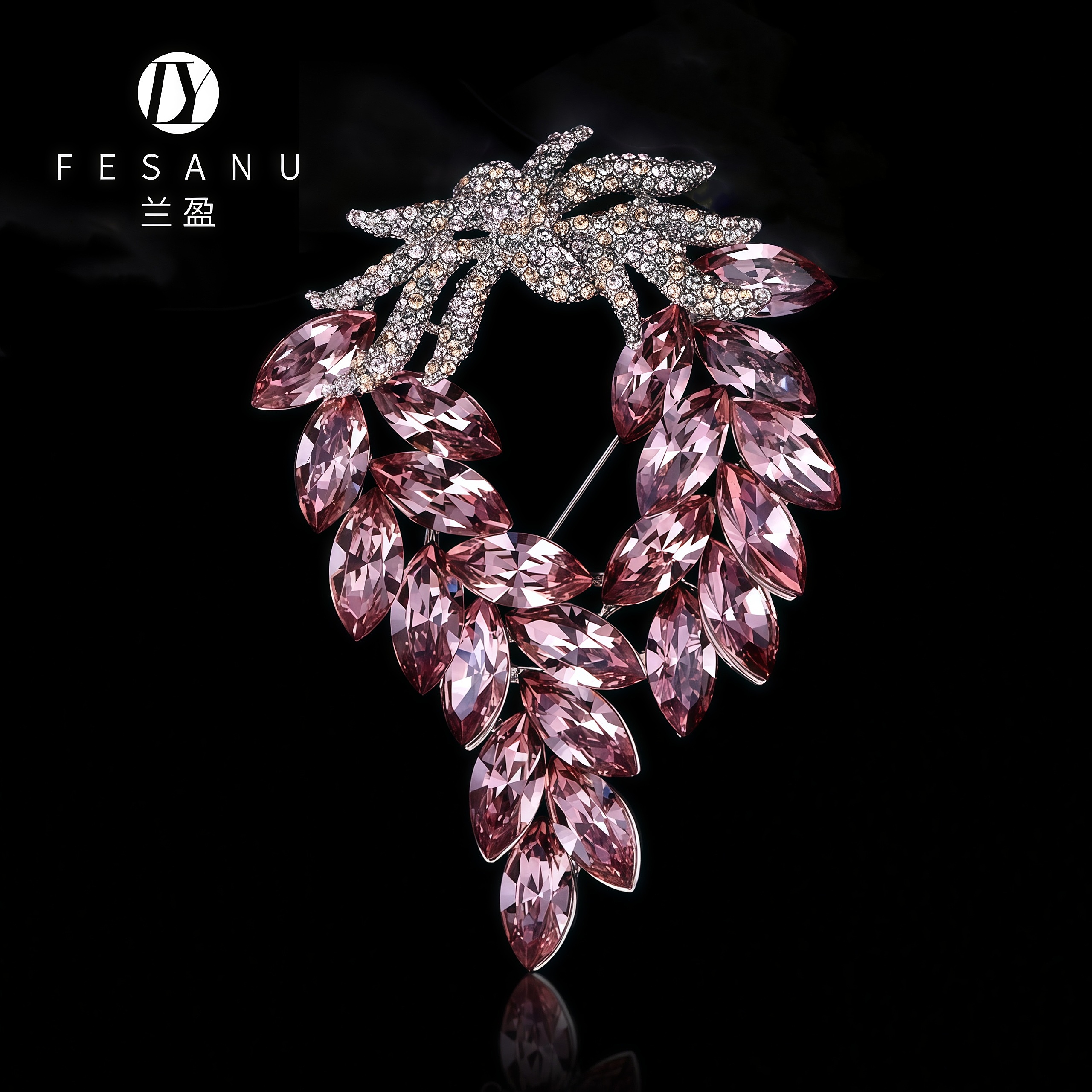 兰盈奥地利水晶胸针欧美风胸花