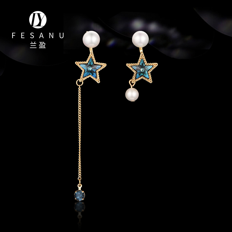 兰盈奥地利水晶星星耳环