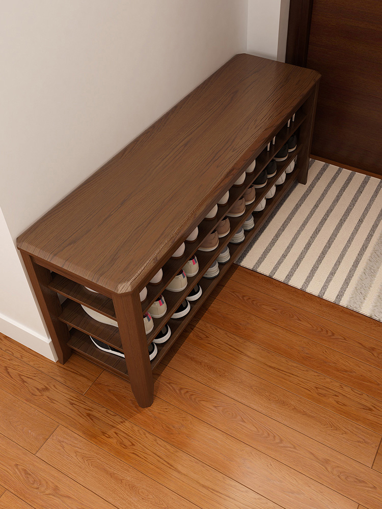 冬木鞋柜家用门口实木收纳一体入户换鞋凳多层可坐式楼道室内鞋架