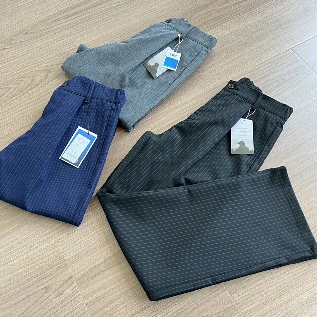 复古雅痞优雅 经典竖条纹 通勤百搭款 垂感直筒西裤 男女款休闲裤