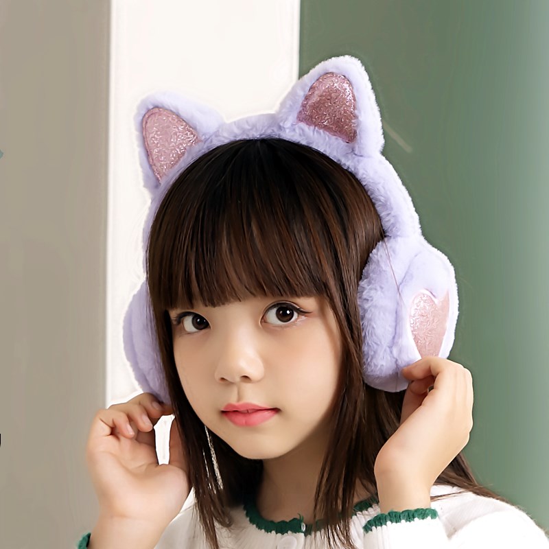 新款耳罩女童冬可爱卖萌毛绒耳暖