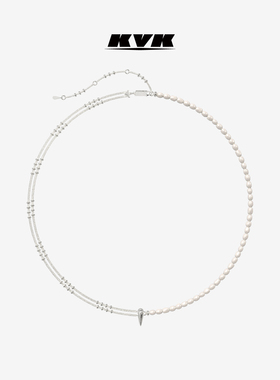 KVK BAROQUE 循环巴洛克系列水滴吊坠珍珠双循环项链 锁骨链配饰