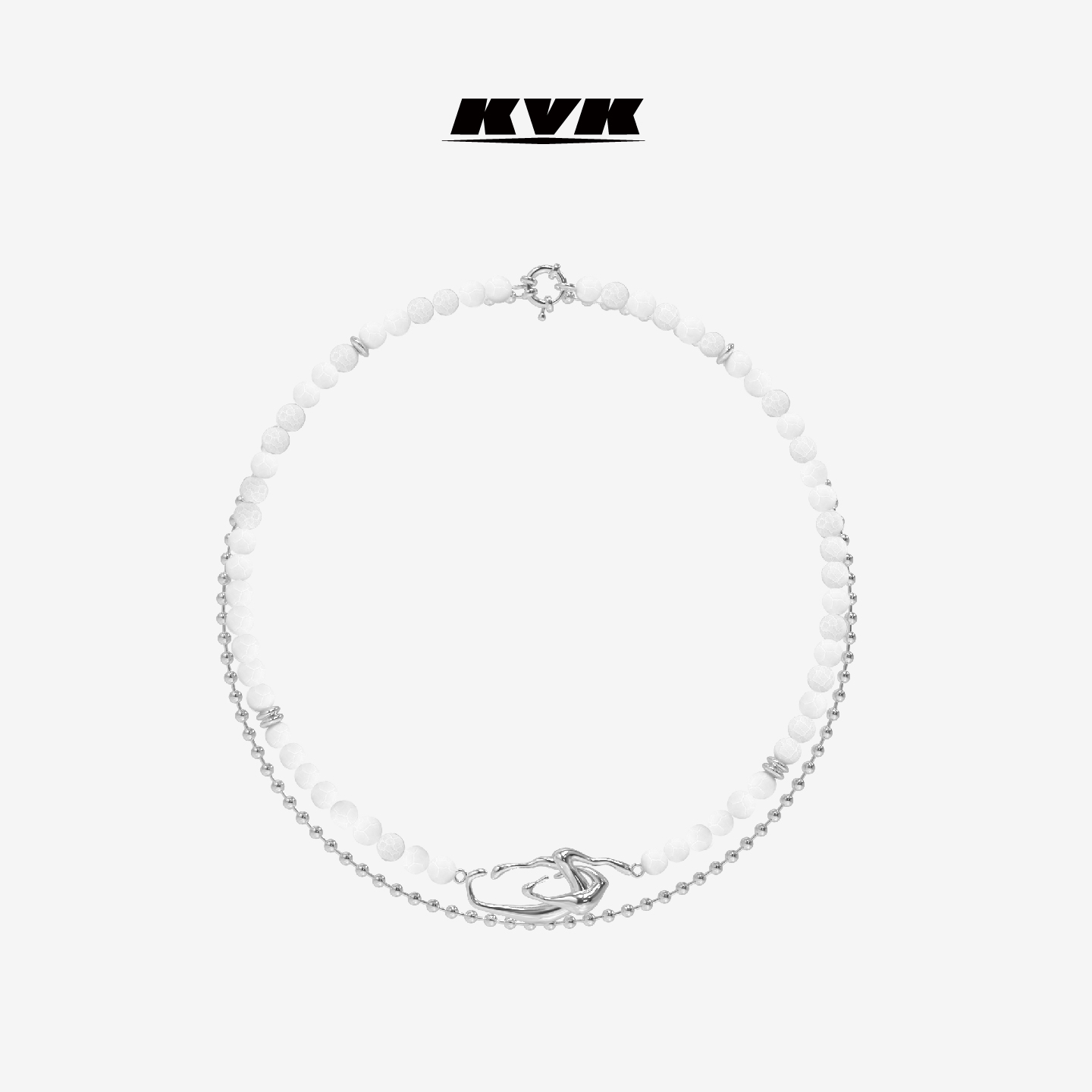 KVK项链女小众设计感白玛瑙拼接