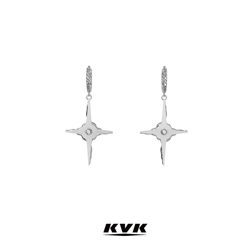 KVKCLOUD云系列十字架镶钻耳钉