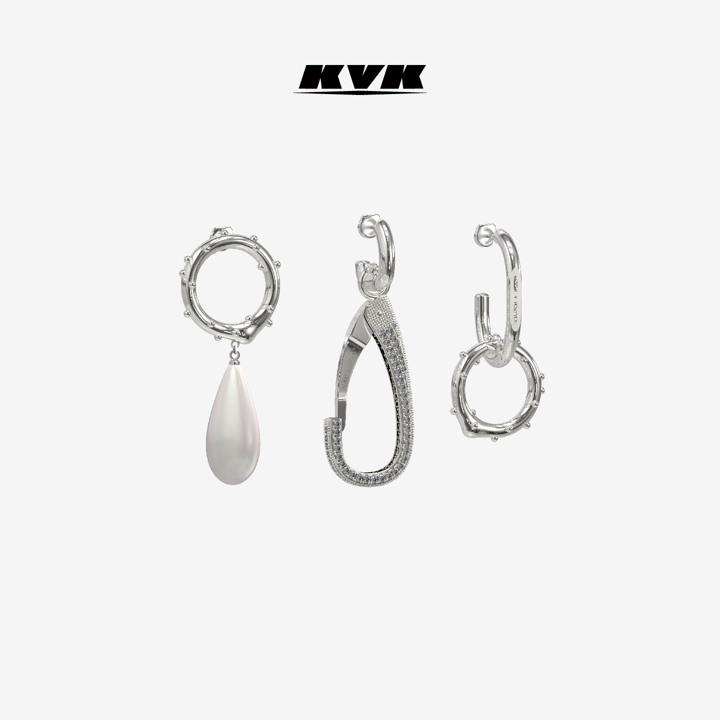 kvk高级感时尚风圆圈配饰珍珠