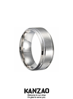 KANZAO中性风哑光拉丝戒指潮男女时尚气质钛钢指环帅气酷炫情侣戒