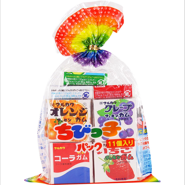 日本进口 丸川 综合水果味口香糖 家庭装泡泡糖什锦果味 11枚入