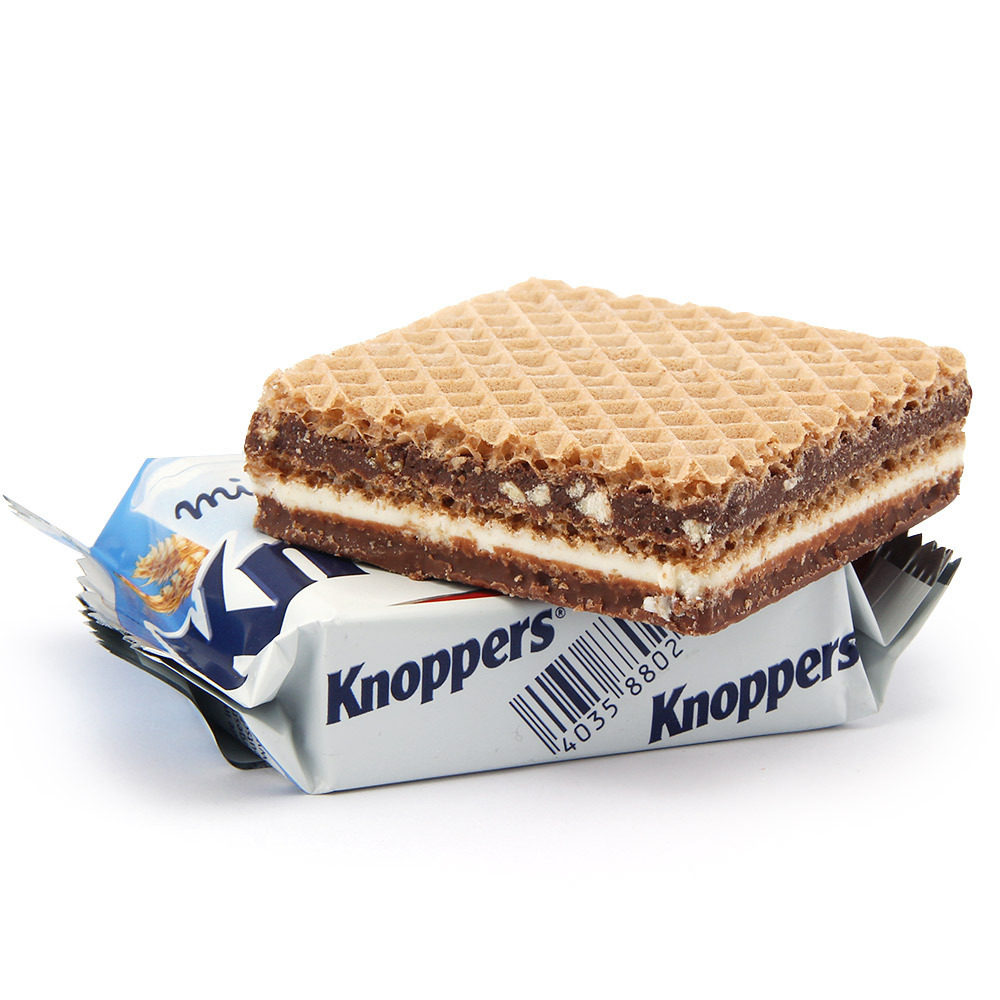 包邮  德国进口 Knoppers榛子巧克力威化饼干10连包 250g