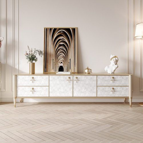 客厅家用电视柜小户型专用新款收纳储物柜一体落地实木茶几组合