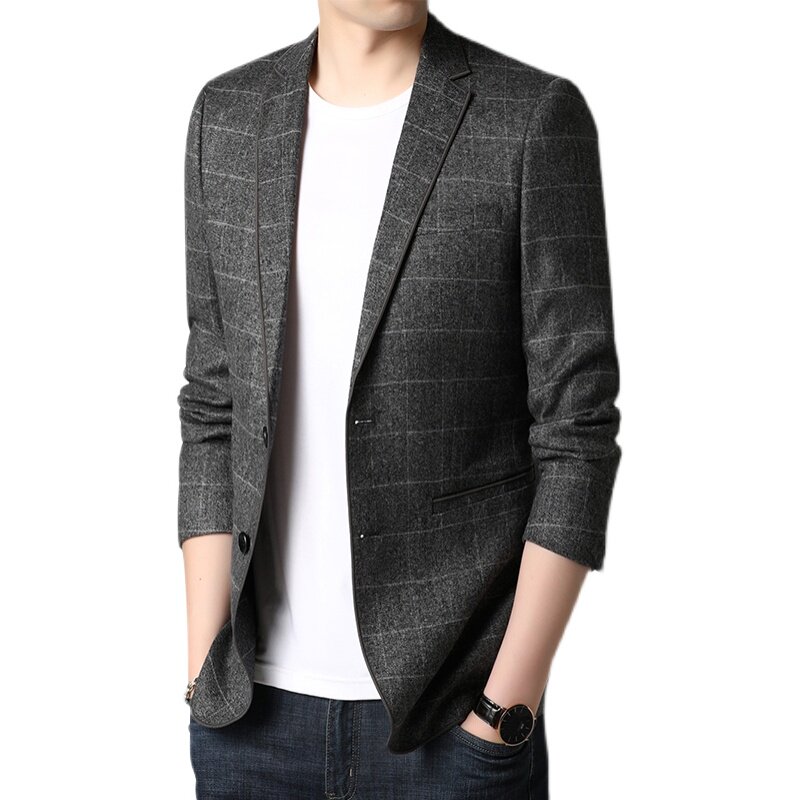 2023春款男士上衣中青年流行修身潮流西服P165,男装西服,电商D223-1