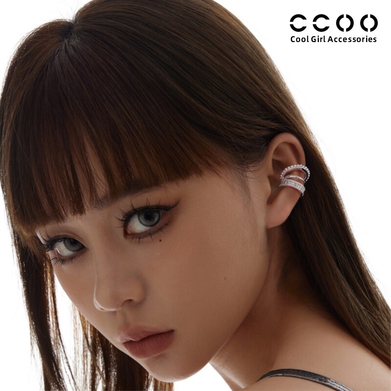 CCOO小米珠珍珠耳夹无耳洞女新款精致多层耳环轻奢高级感小众耳饰