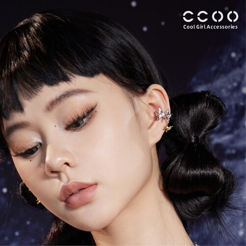 CCOO原创设计拼色蝴蝶耳骨夹