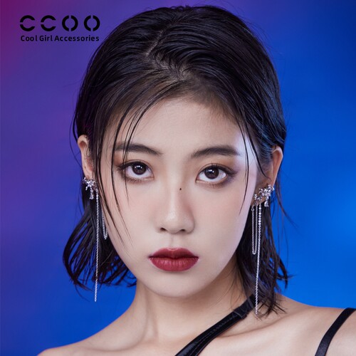 CCOO原创设计耳环女银针耳饰