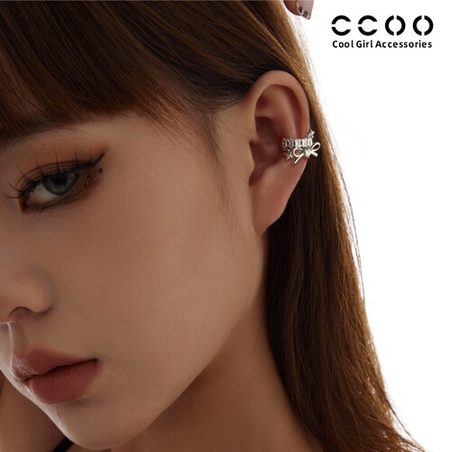 CC&OO蝴蝶结耳夹无耳洞女新款高级感法式轻奢耳骨夹耳挂耳扣耳饰