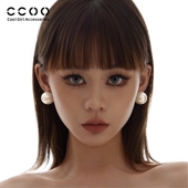 CCOO大珍珠耳钉女法式 简约2025新款 高级感耳环轻奢小众设计感耳饰
