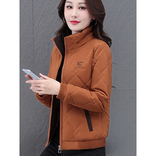 撤柜夹棉轻薄小棉袄女冬季新款秋冬妈妈洋气羽绒棉服短款棉衣外套
