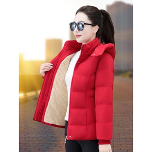 撤柜加绒加厚短款羽绒棉服女短款年冬季新款冬装妈妈棉衣棉袄外套
